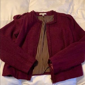 CAbi zip up,dark purple blazer. Size 8.